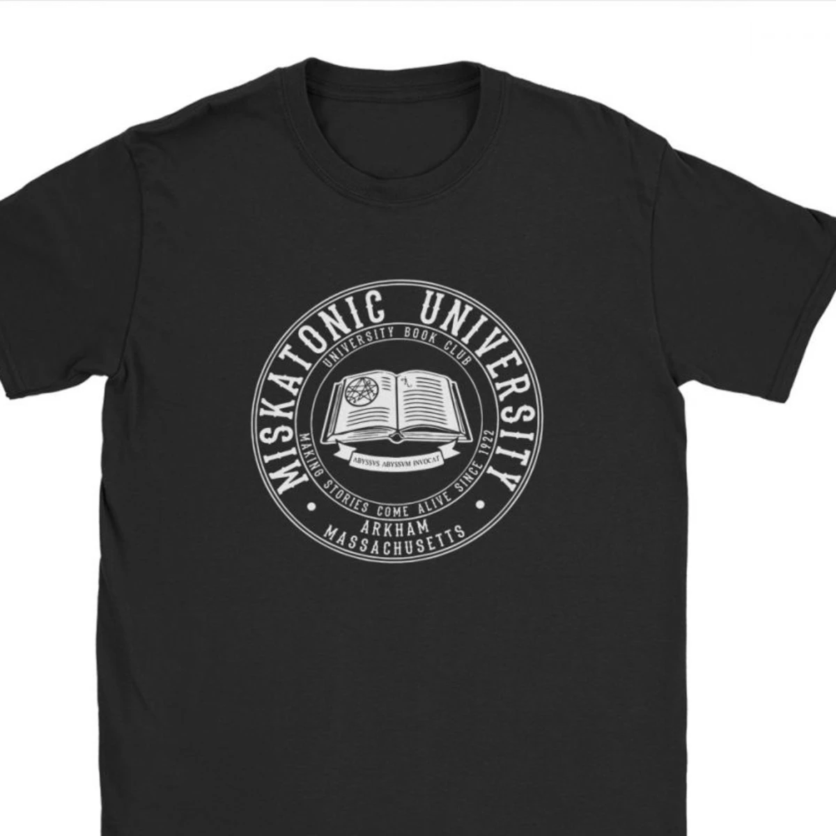 Moški Call Of Cthulhu Miskatonic Univerza V Knjižni Klub T-Shirt Lovecraft Novost O Vratu Fitnes Premium Bombaž Tees Majica S Kratkimi Rokavi