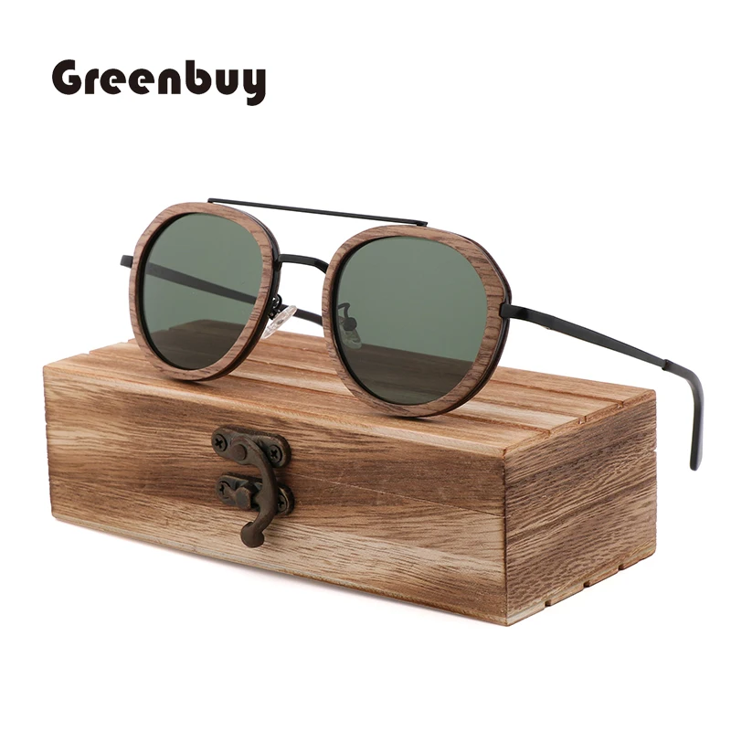 Moški in ženske, sončna očala sendvič ročno bambusa, lesa polarizirana UV400 preprost sončna očala trend sončna očala