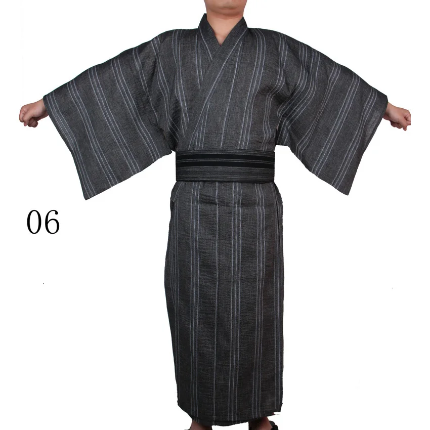 Moški Japonski Tradicionalni Kostumi Samurai Kimono Človek Bombažne Tanke Svoboden Slog Yukata Jinbei Haori Luksuzni Retro Cosplay Oblačila