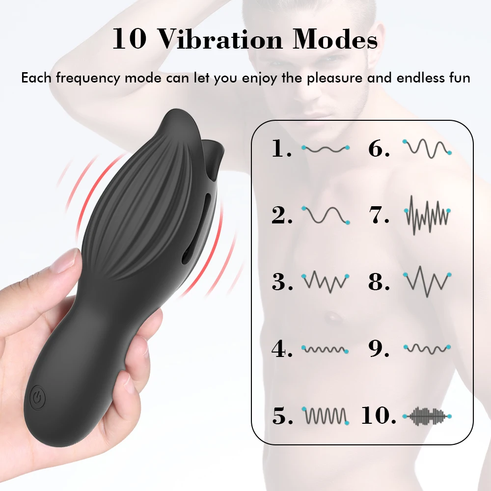 Moški Masturbator Vibrator Spolnih Igrač za Moške glavice penisa Spodbujanje Massager Penis Zamudo Trener Elektronski Ustni Vrhunec 10 načinov
