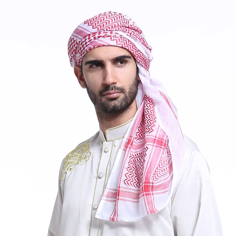 Moški Musliman Glavo, Šal Islamske Natisnjeni Šal Turban arabski Glavo Kritje FS99