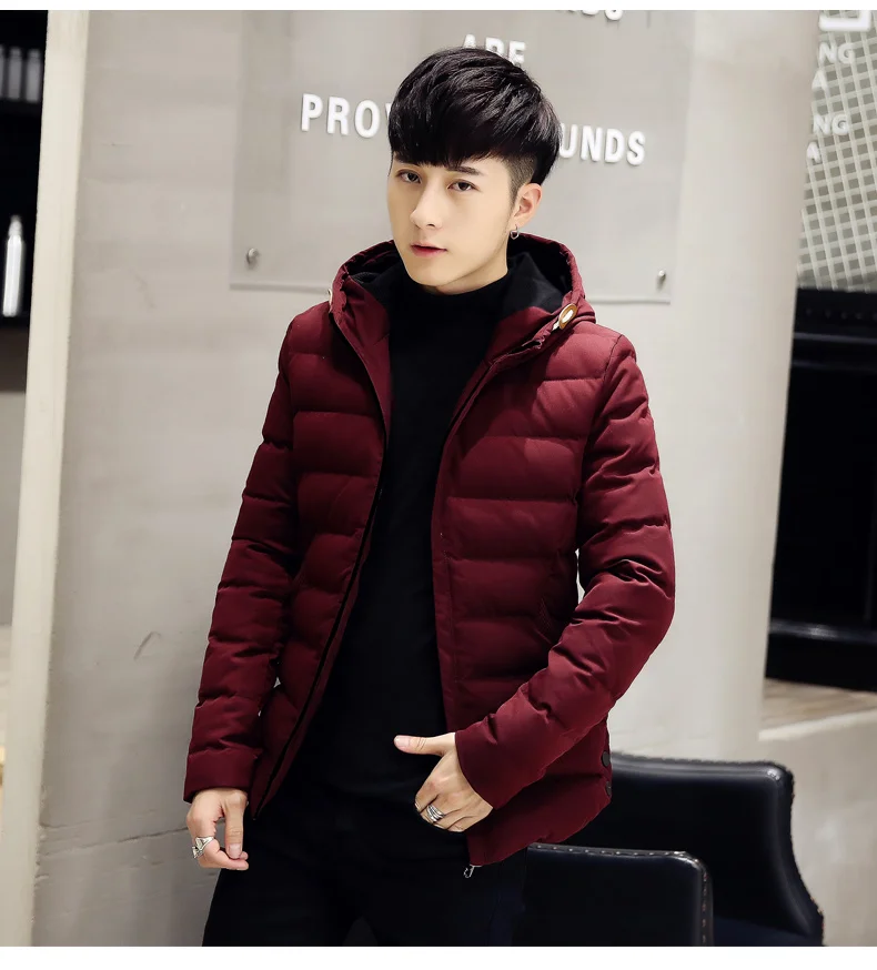 Moški nov modni hooded slim navzdol jopiči 2018 pozimi priložnostne korejski moda svetlobo navzdol Jopiči, Plašči, plašči za moškega M-4XL