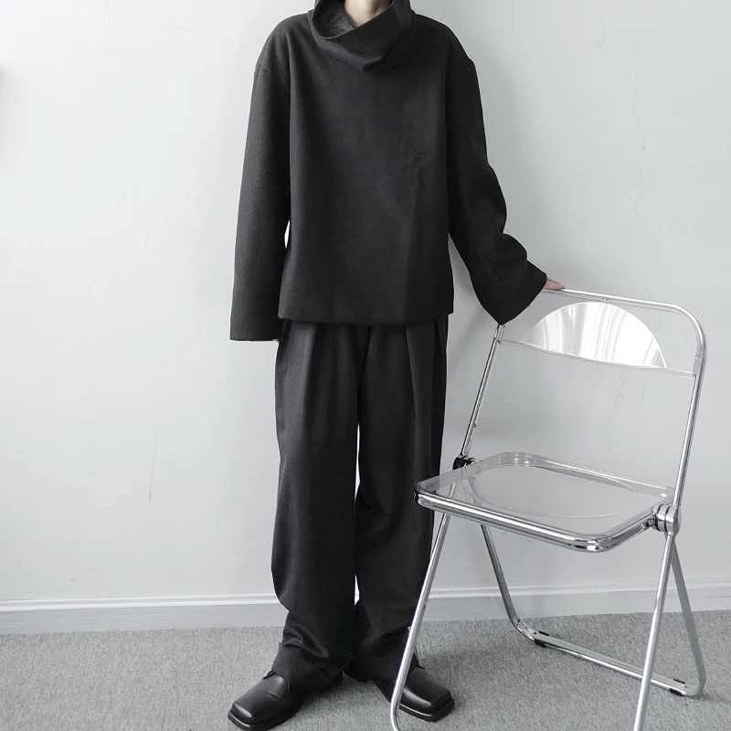 Moški Pulover S Kapuco Ženske Zimske Turtleneck Puloverju Svoboden Debele Majica Temno Gothic Owen Moški Outwear Moških Oblačil Japonskem Slogu