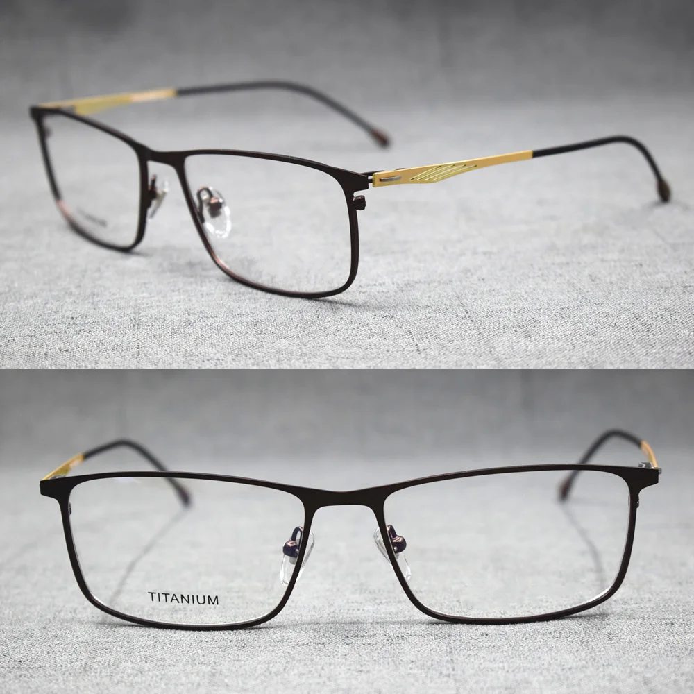 Moški Spomladanski Tečaji Titanove Zlitine Eyeglass Okvirji Polno Platišča Očala za Kratkovidnost Rx lahko