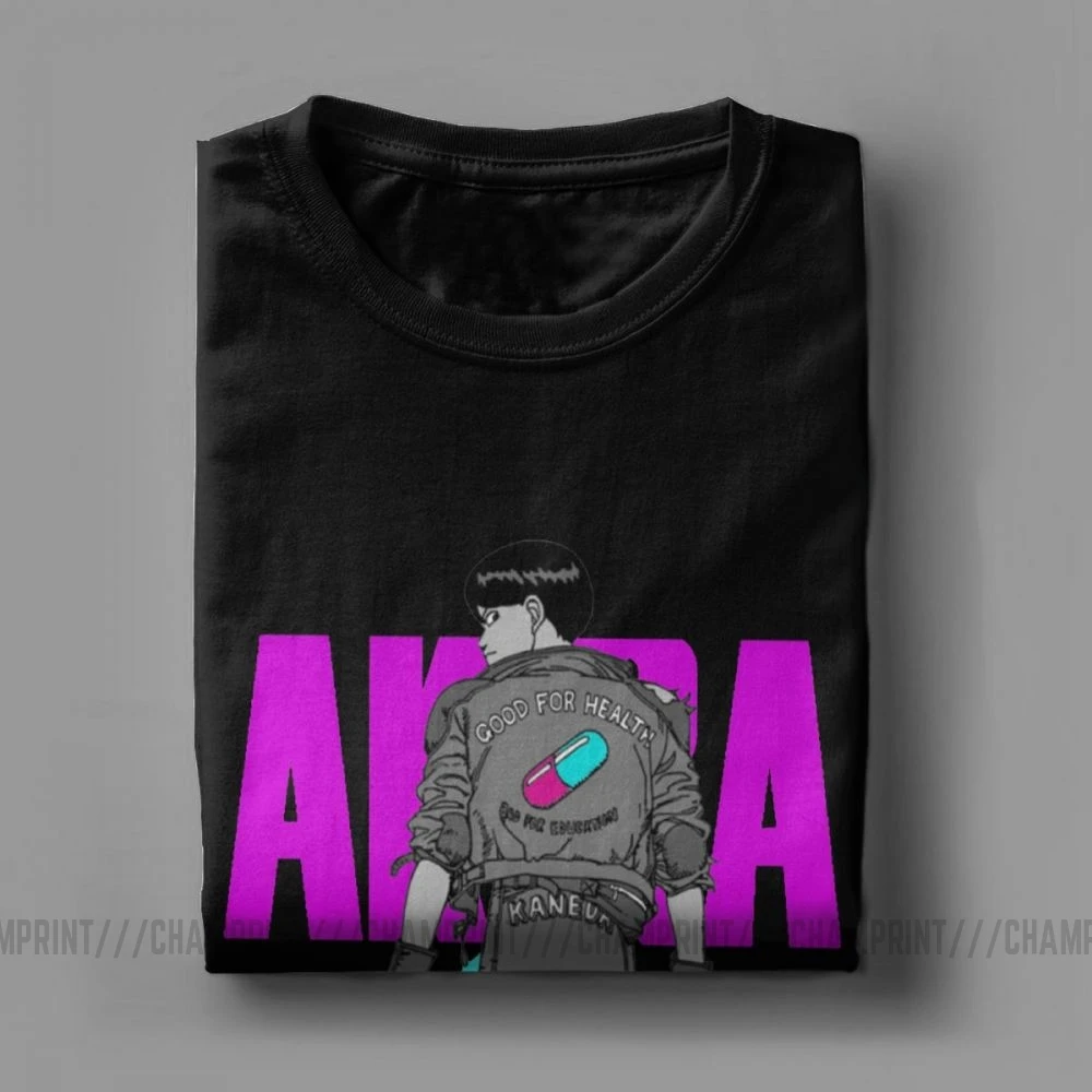 Moški T-Shirt Akira Film, Anime Vaporwave Smešno, Cotton Tee Majica Kratek Rokav Manga Kaneda Japonski Neo Tokyo T Shirt 4XL 5XL