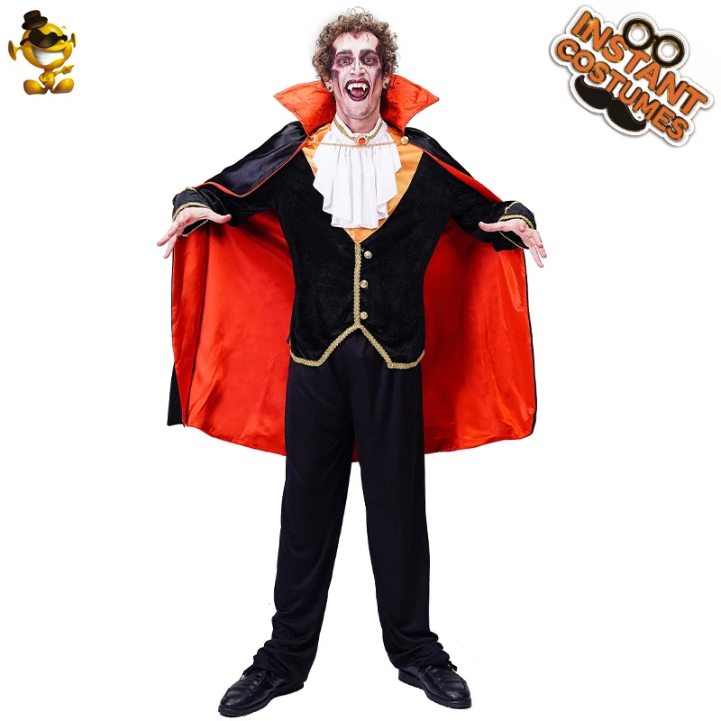 Moški Vampir Kostum Pustni Odraslih Halloween Kostum Vlogo Igrajo Luksuzni Kul Duha Vampir Oblačila z Zelenortskimi