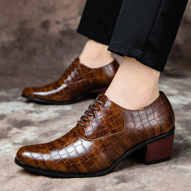 Moški čevlji Pete Formalno Usnje Rjava Moških Vroče Prodaja Tresk Loafers Modni Čevlji Mens Priložnostne Čevlji Udobje Zapatos Hombre 2020