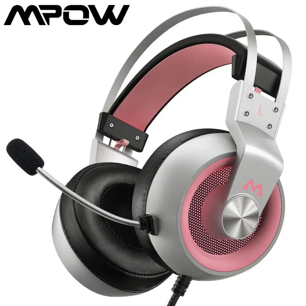 Mpow EG3 Pro Nad Uho 3D Prostorski Zvok Gaming Slušalke izničevanja Šuma DJ Bar Slušalke Z LED Luči 3.5 mm Audio Kabel