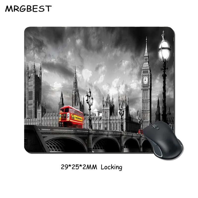 MRG Krajine v Londonu Avtobus Preprogo, Anti-slip Mousemat Design Igralec Pc Velike Lockedge Gaming Laptop Mouse Pad Črne Barve Gume L