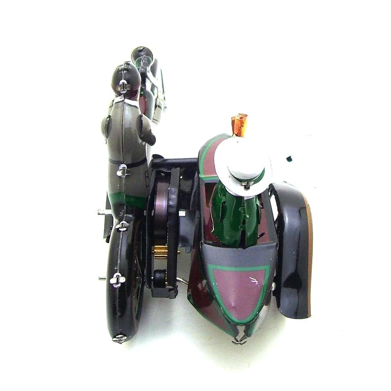MS804 motorno kolo s Potnikov v stransko prikolico Retro Ura Veter Tin Toy w/Box Igrače Zbiranje Doma Toy Model Hobi Avto Darilo
