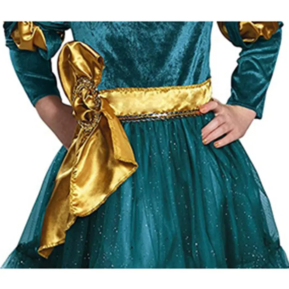 MUABABY Dekleta Merida Princesa Obleko Gor, Obleke, Otroke, Najstnike Halloween Rojstni Obleke Frocks Dekleta Fancy Kostum za 3-14T