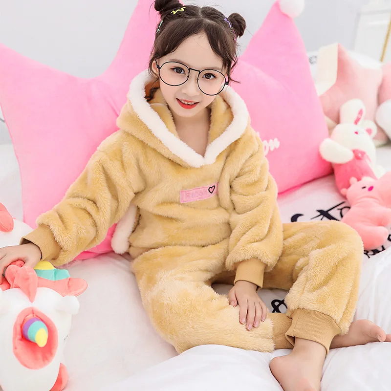 Mudipanda otroške Pižame Nastavite 2021 Zimo Domov Oblačila Za Dekleta Fantje Živali Zgosti Toplo Plišastih Pyjama Enfant 6 8 10 12 Let
