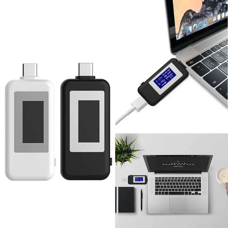 Multi-funkcijski USB Tester Tip C Digitalni LCD Trenutno Napetost Polnilnika Zmogljivosti Monitor Moč, Temperatura, Čas Meter Voltmeter