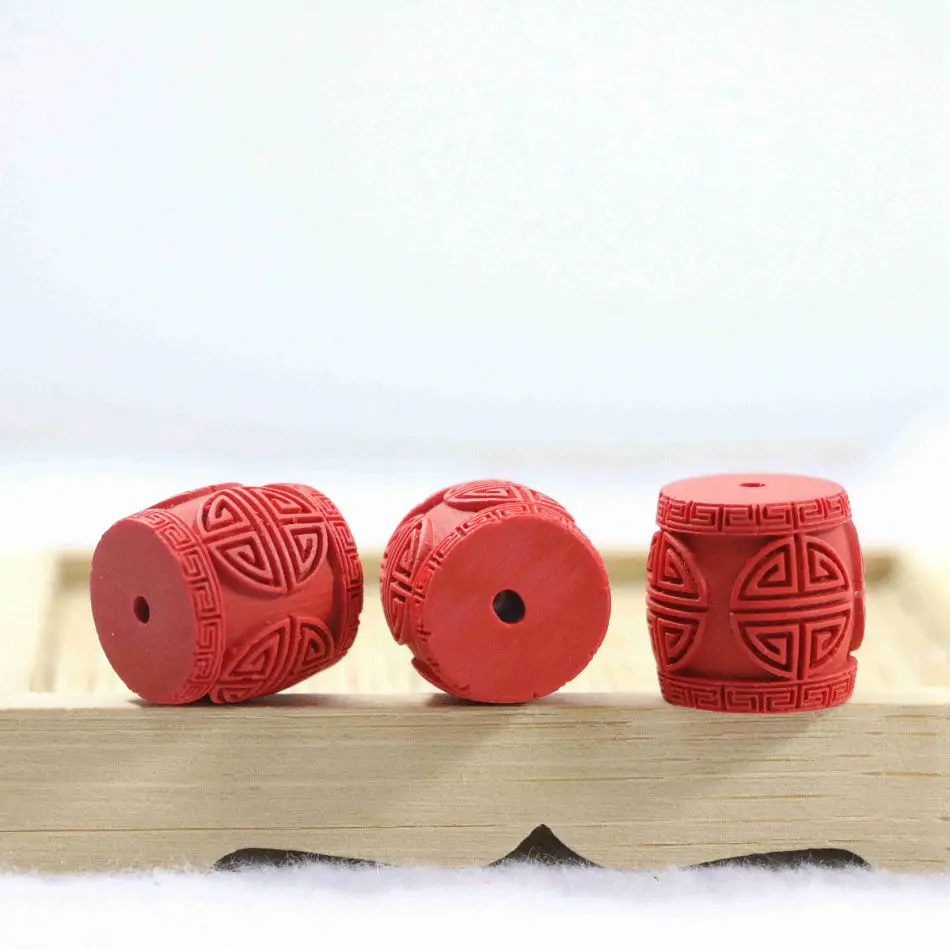 Multi velikost sintetičnih Rdeče cinnabar carving opreme kroglice obeski vroče DIY nakit diy 2pcs B958