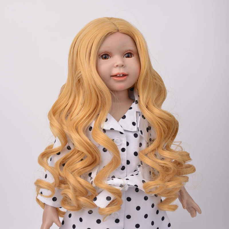 Muziwig Prerojeni baby Doll lasulje za 18 inch lutka Dolge Kodraste in Valovite Toplote Upreti pisane Lutka Lasulje lutka opremo