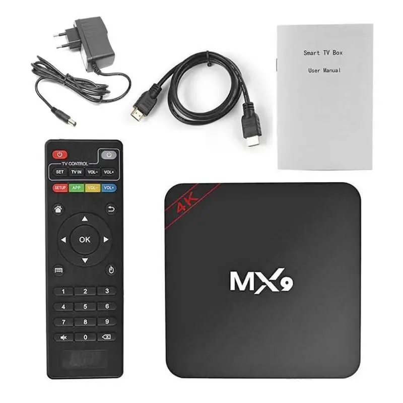 MX9 Set Top Box 4K Quad Core 1GB RAM-a, 8 GB ROM Android 10.1 TV BOX HD SD Slot, 2,4 GHz WiFi, Predvajalnik 3D 2K 1080P