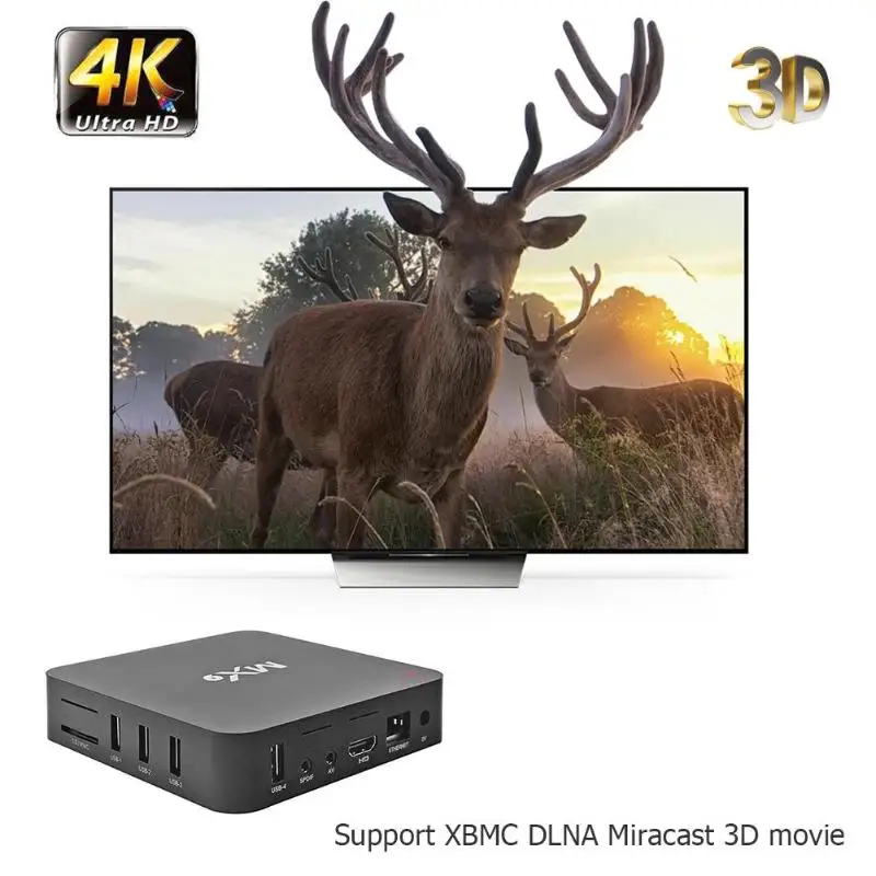MX9 Set Top Box 4K Quad Core 1GB RAM-a, 8 GB ROM Android 10.1 TV BOX HD SD Slot, 2,4 GHz WiFi, Predvajalnik 3D 2K 1080P