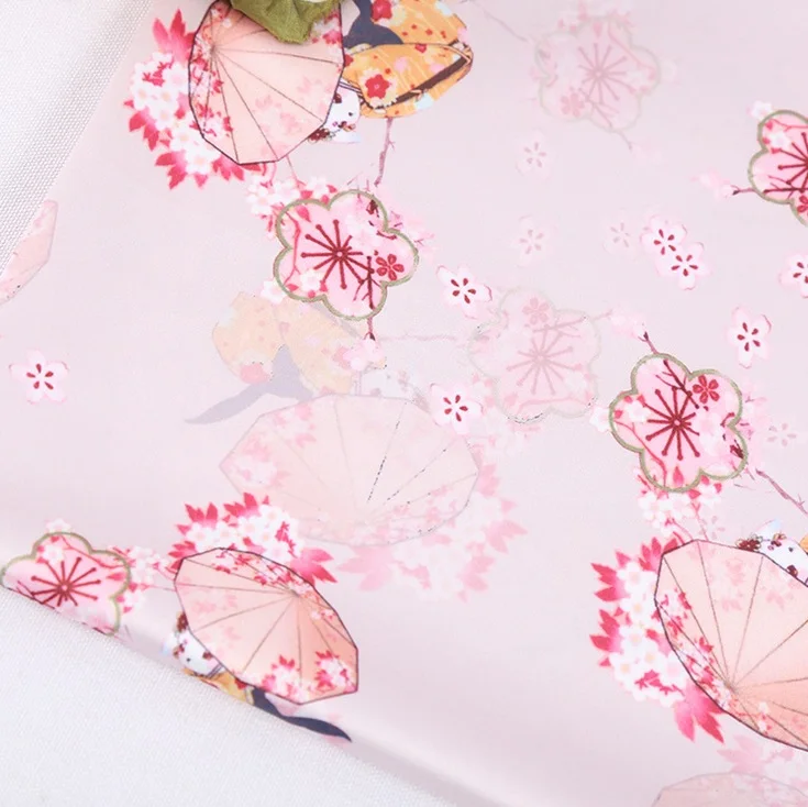 Mylb Risanka Tiskane Tkanine Češnjev Cvet Japonski Slog za Obleko Tkanine, Krojenje Dodatki tkanine