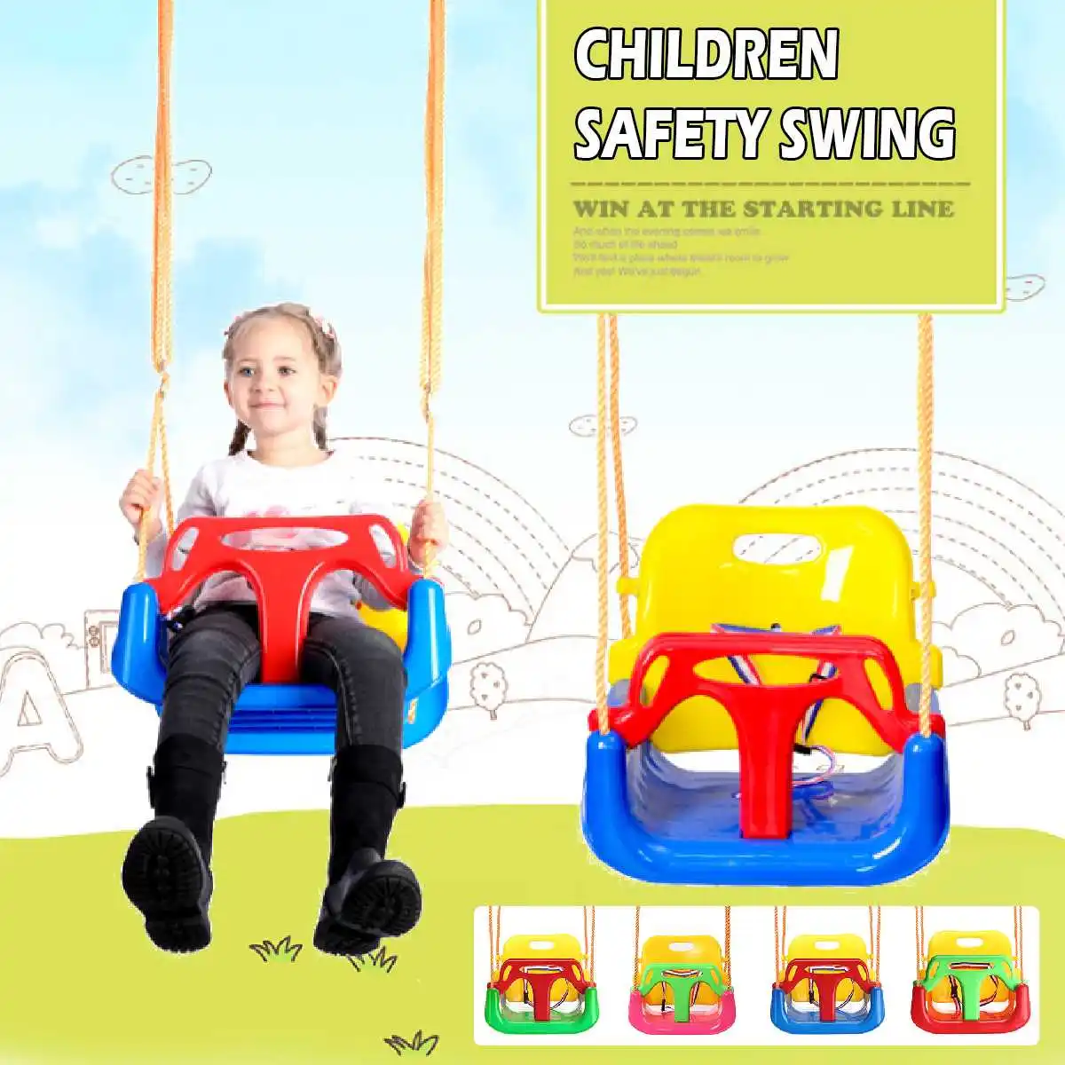 Na Prostem 3 V 1 Velika Nazaj Malčke Baby Swing Set Otrok Polno Vedro Sedež Swing Za Zunanje Igrišče Park