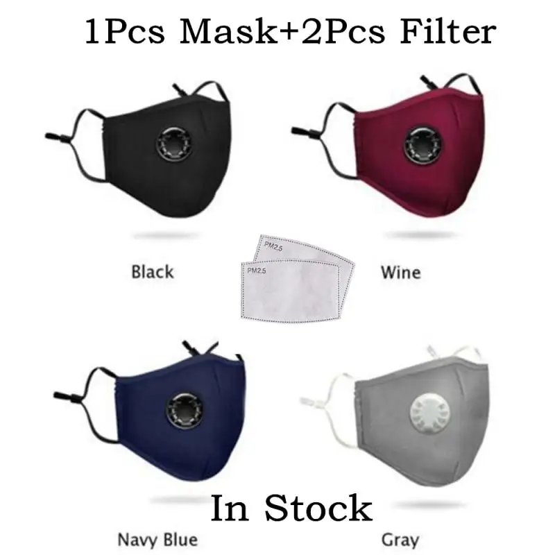 Na Zalogi! Ponovno Bombaž Črno oglje, Masko 5 Plasti Filter za Masko - Valved Respirator za Moške, Ženske Črna Moda