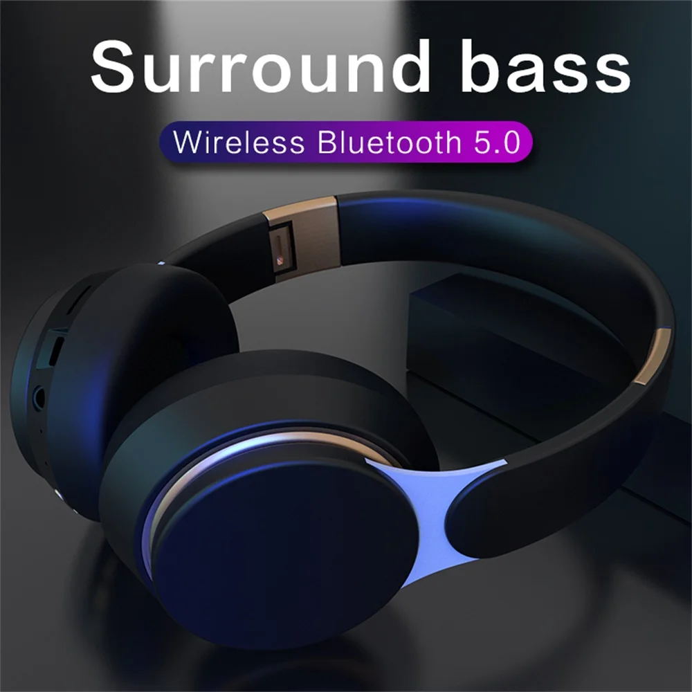 Nad Glavo Bluetooth Slušalke surround bass sistem Stereo Slušalke, Brezžične Zložljive 3.5 mm jack z Mikrofonom Šport GT