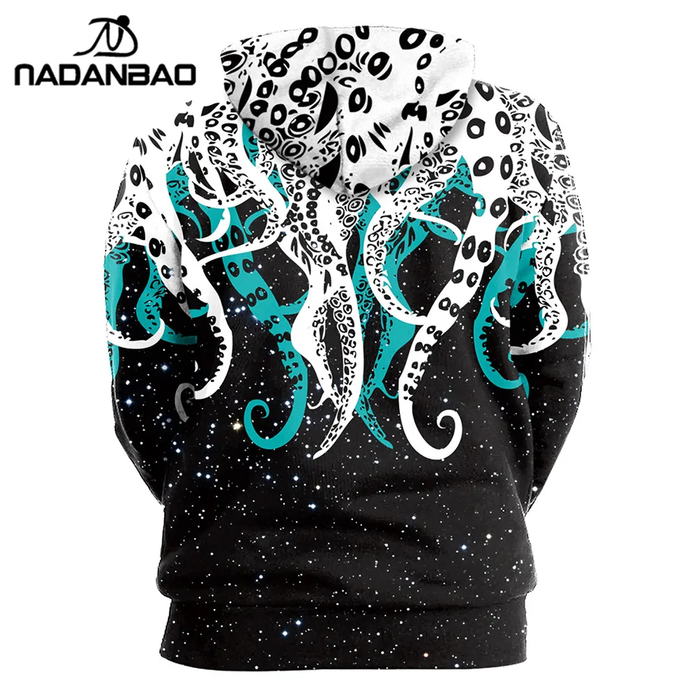 NADANBAO Nova Hobotnica Prostor Puloverji Jopice Galaxy 3D Natisnjeni Vzorec Jeseni Hooded Ženske Hoodie
