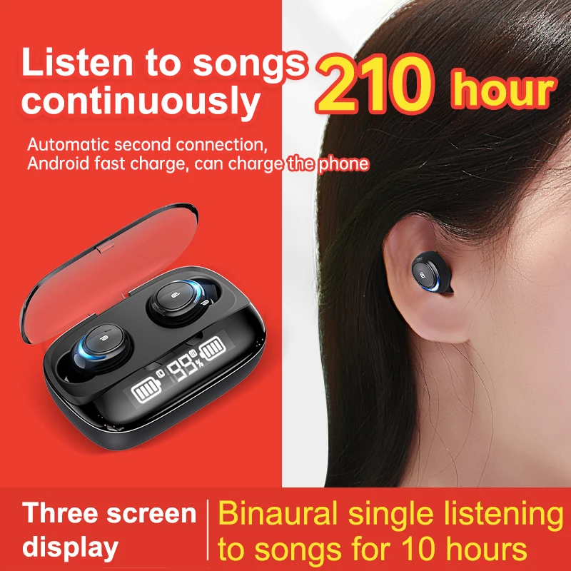 Nadgradnjo M-U8 TWS5.0 Brezžične Slušalke Športne Slušalke Digitalni Prikaz Čepkov Bluetooth Stereo Dotik Slušalke Za Samsung Xiaomi