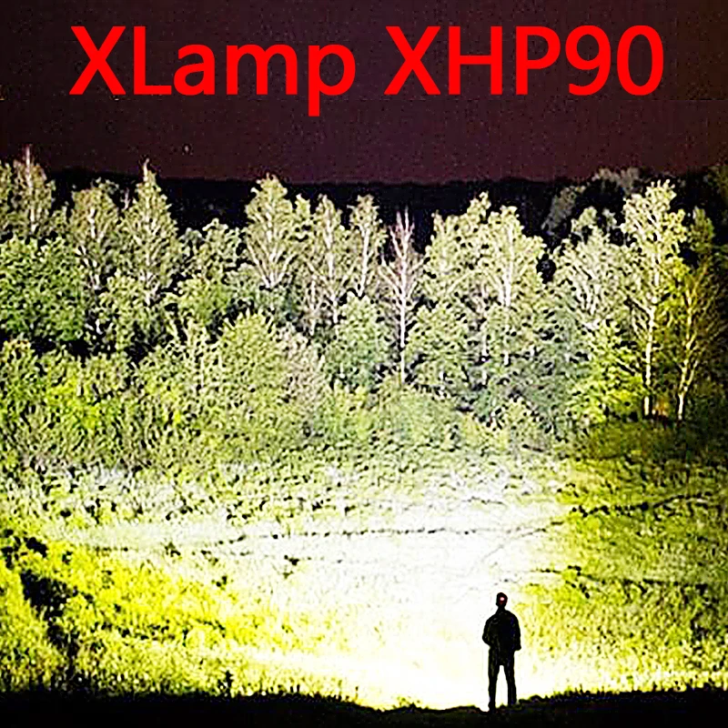 Najpametnejše XHP70.2 XHP90 Akumulatorska LED Svetilka Močna Baklo Super Nepremočljiva Zoom Lov Svetlobe Uporabo 18650, ali 26650 Battey