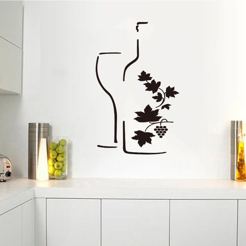 Nalepke gourmet vino design vinil carving stenske nalepke odstranljive ozadje zidana stena umetnosti, kuhinjo, bar doma dekoracijo DD0272