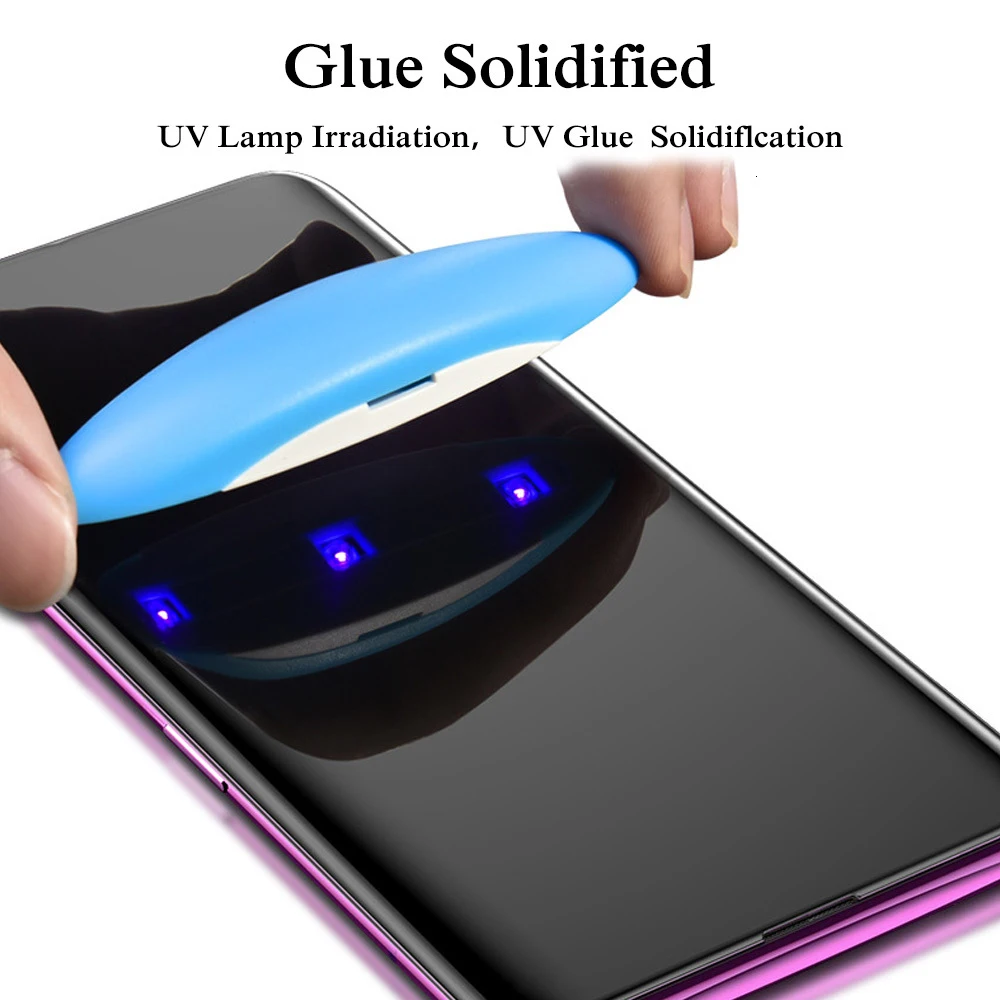 Nano Tekoče Polno Kritje Kaljeno Steklo Za Samsung Galaxy S10 S20 S8 plus Opomba 20 10 8 9 Zaslon Patron UV Lepilo Zaščitno folijo