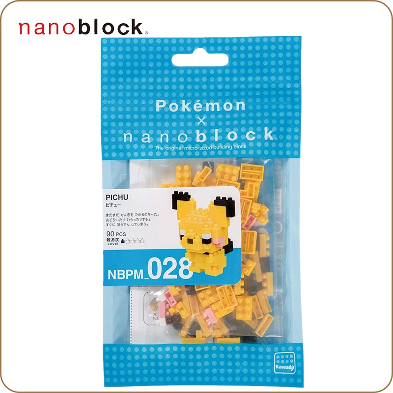 Nanoblock Pokemon Pikachu NBPM_028 Pikachu 90pcs Anime Risanke Diamond Mini Micro Blok Stavbe, Bloki, Opeke Igrače Igre