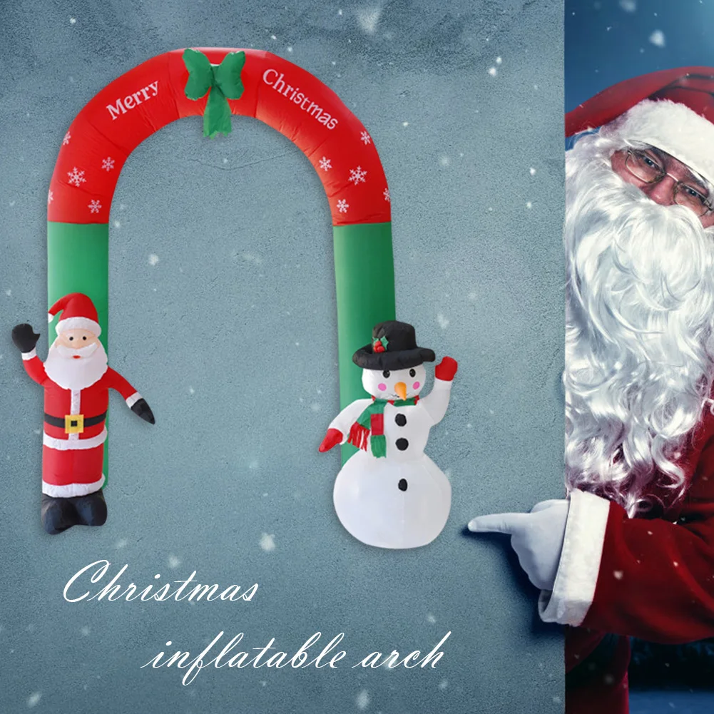 Napihljivi Božič Prostem Okraski vratni lok) se vrednoti z Božiček in Snežak Airblow Arch za Metrov na Prostem Stranka Dekor Otrok Igrača