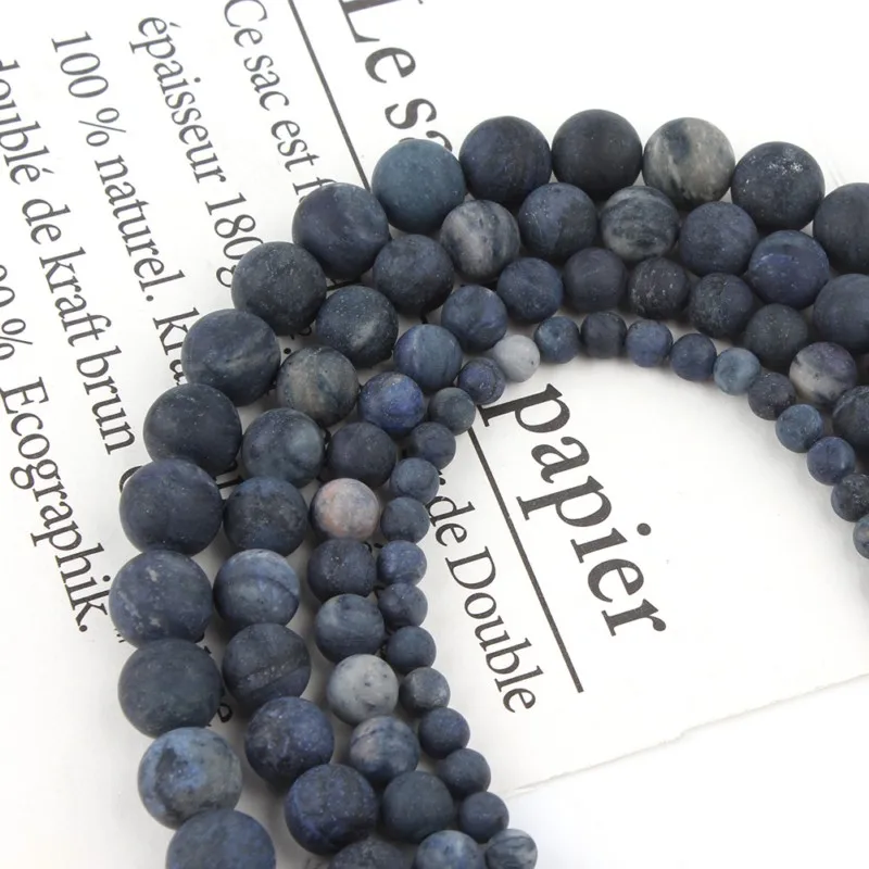 Narava kamen Mat Modra Jaspers Krog Svoboden kroglice za nakit, izdelava DIY Zapestnico, ogrlico 15