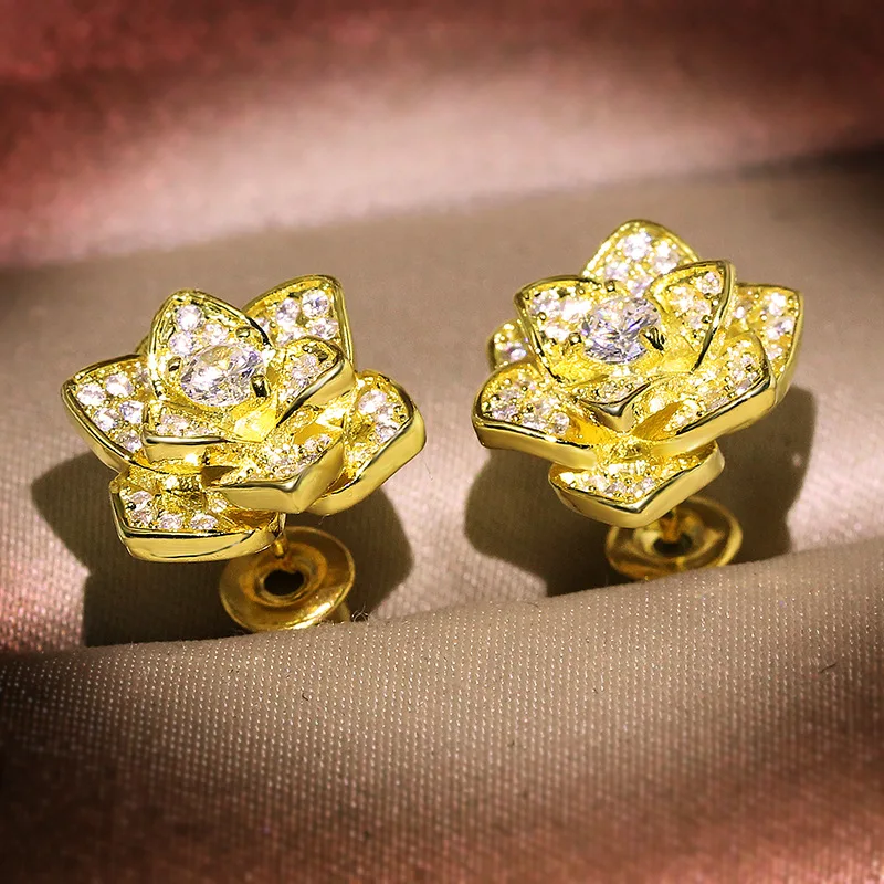 Naravna Srebrna 925 Nakit 1.5 karati Diamond Uhan za Ženske Gemstone 14K Zlato Bizuteria Bijoux Femme Orecchini Stud Uhani