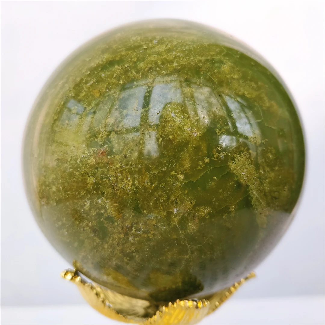 Naravna Surova Zelena Opal Kristalno Kroglo, Polirani Semi - Gem Kroglice Za Dekoracijo