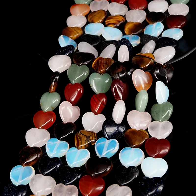 Naravni Kamen Agates Kroglice Srca Mix Barve Poldragi Svoboden Kroglice za Nakit, Izdelava Ogrlica DIY Zapestnica Dodatki