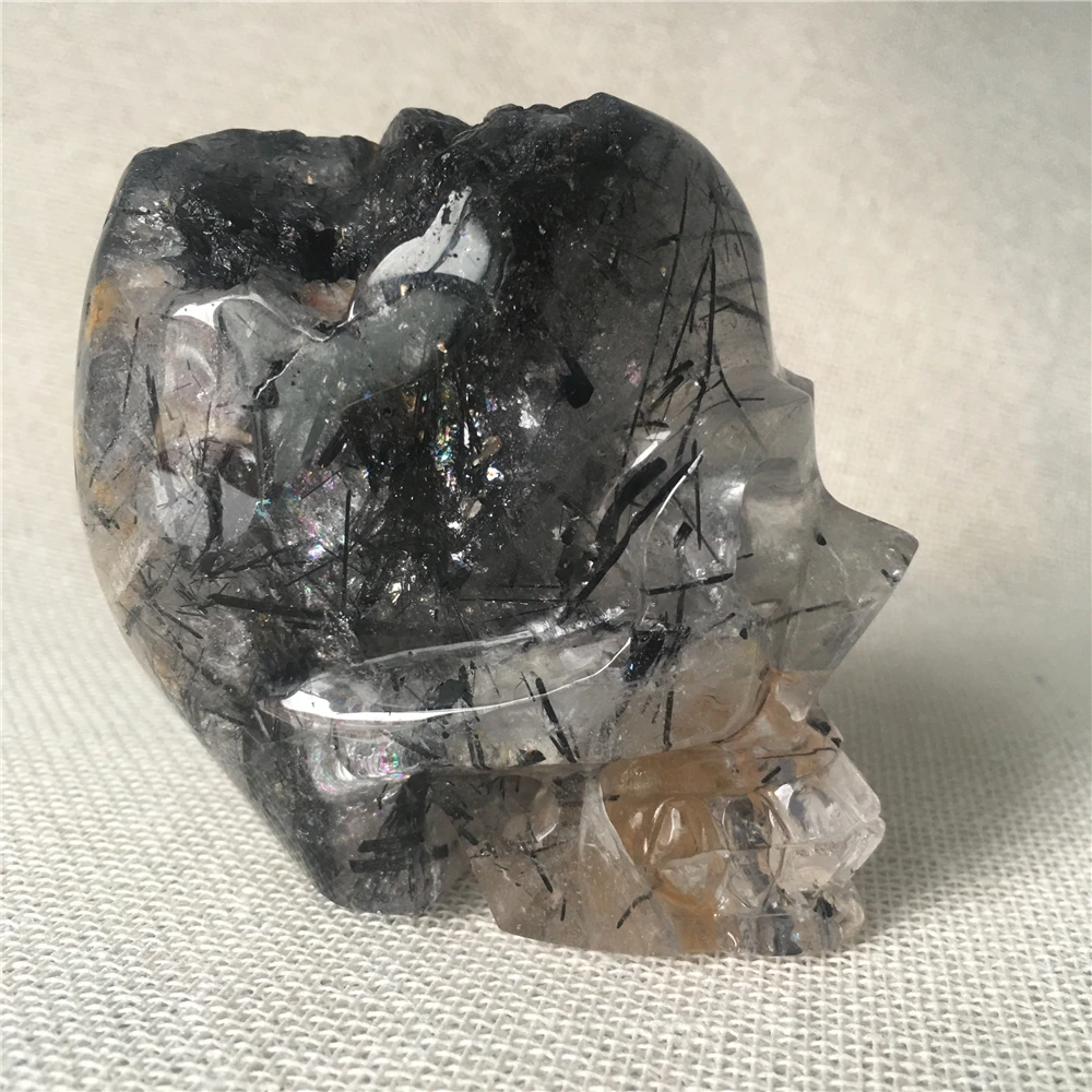 Naravni Črni turmalin quartz crystal skull za prodajo Kamni domu dekorativni noč Čarovnic Super energijo