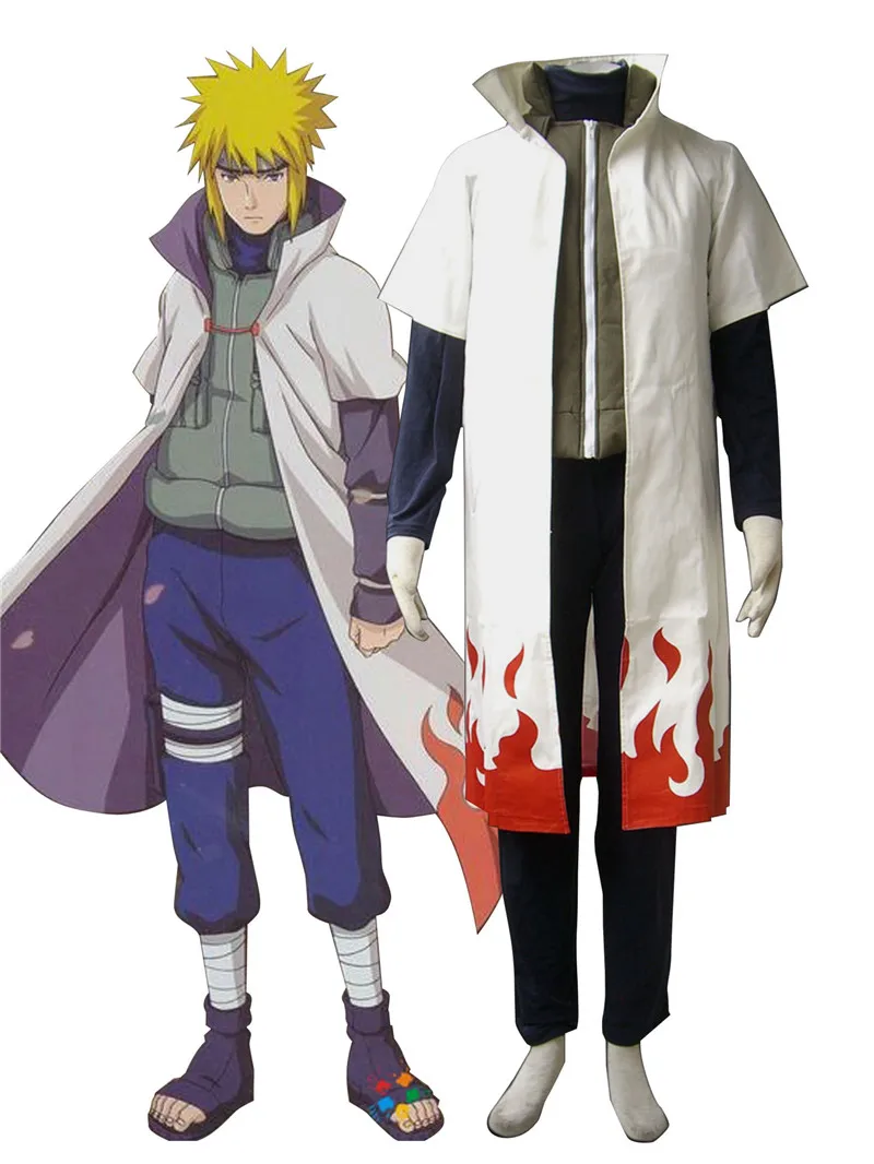 Naruto Cosplay Kostume Celoti Določa Yondaime 4. Hokage Plašč Plašč