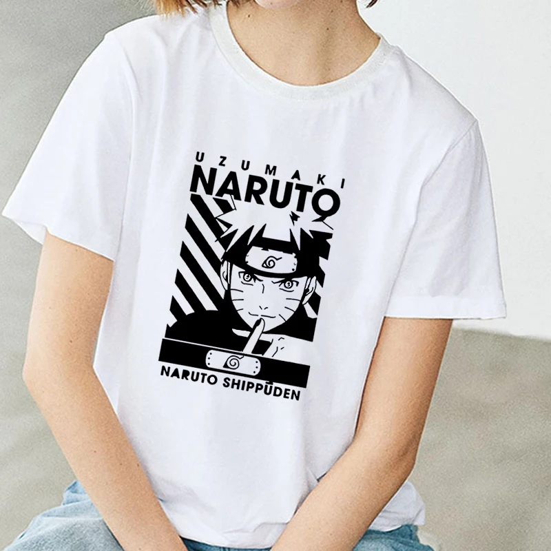 Naruto Moda Japonski Anime Majica s kratkimi rokavi Ženske Sasuke Smešno Risanka T-shirt Priložnostne Kul Ulične Tshirt Nekaj Hip Hop Vrhovi Tee