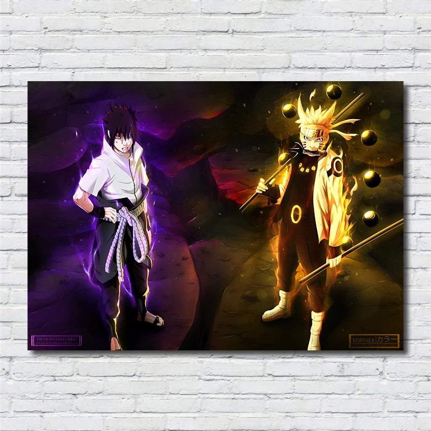 Naruto, Naruto Uzumaki Sasuke Uchiha Slikarstvo kakovosti Home Decor Art Dekor plakati, ki živijo wall art platno slikarstvo R62