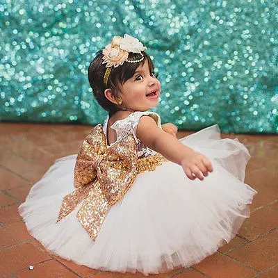 NAS PARKA Otroci Baby Girl Oblačenja Sequins Boknot Vezenje Princesa Obleko Stranka Vrhovi, Obleke, Sundress