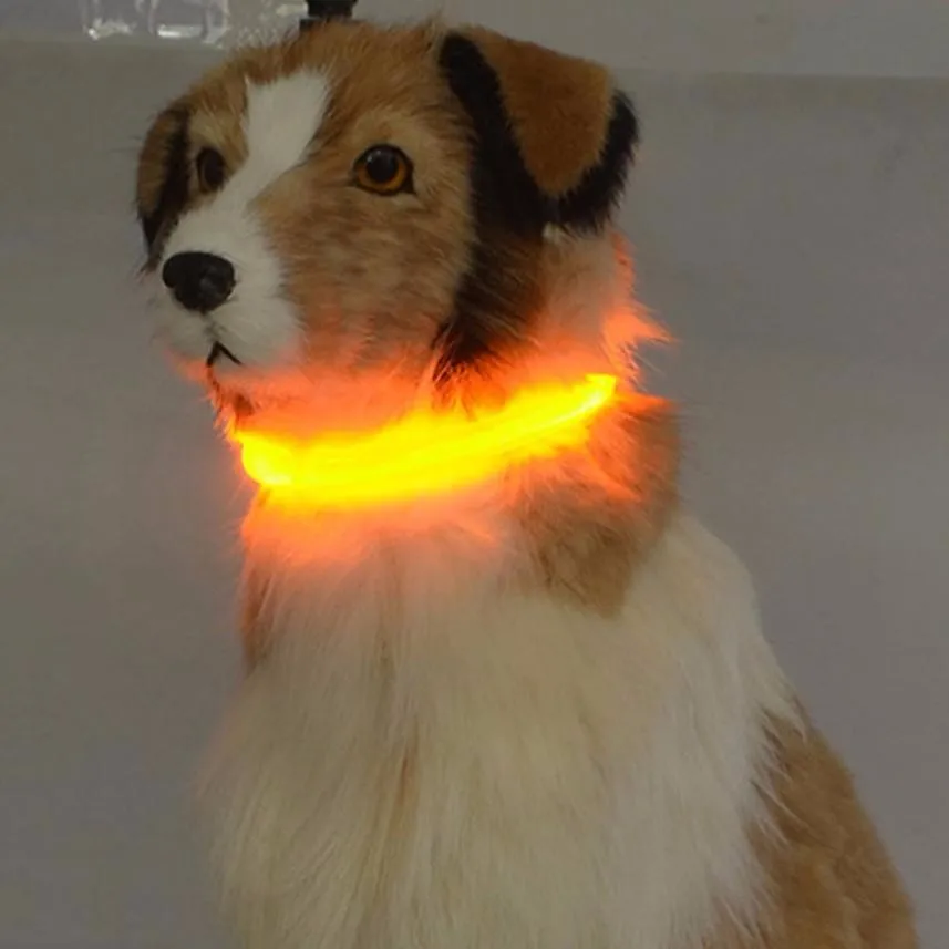 Nastavljiv USB Polnjenje Pet Pes Ovratnik Polnilna LED Cev Utripa Noč Psa Ovratnice Žareče Svetlobna Varnost hišni Ljubljenčki Ovratnik #R5