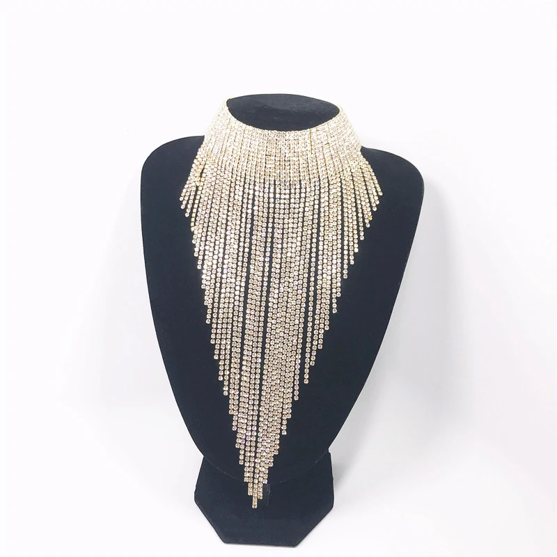NAVDUŠENA CIRKON Evropski in Ameriški modni vroče prodaje ogrlico, moda luksuzni polno nosorogovo kristalni nakit ogrlica darilo