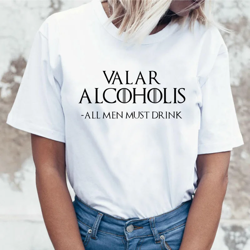 Ne danes Valar Morghulis ženske majica s kratkimi rokavi top t-shirt tee srajce hip hop 90. letih poletne ulične novo tshirt oblačila femme ženski