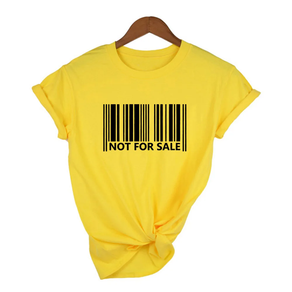 Ne za Prodajo črtne kode Natisniti Ženska T-shirt Osnovne Vrhovi Harajuku Grafični Tees Ženske Kratek Rokav Camisetas Mujer Letnik Tumblr Nova