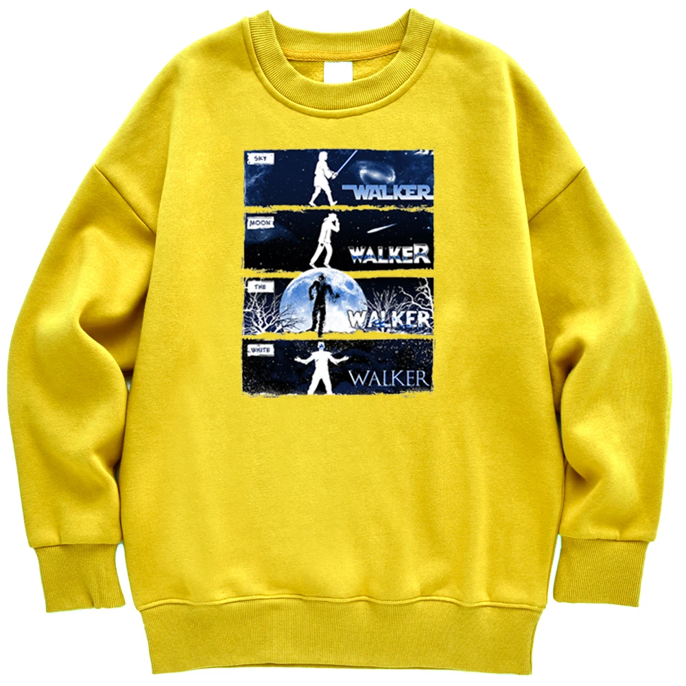 Nebo Luna Beli Walker Tiskanja Hoodie Majica Street Fashion Puloverji Korejski Jeseni Sweatshirts Letnik Toplo Moških Oblačil