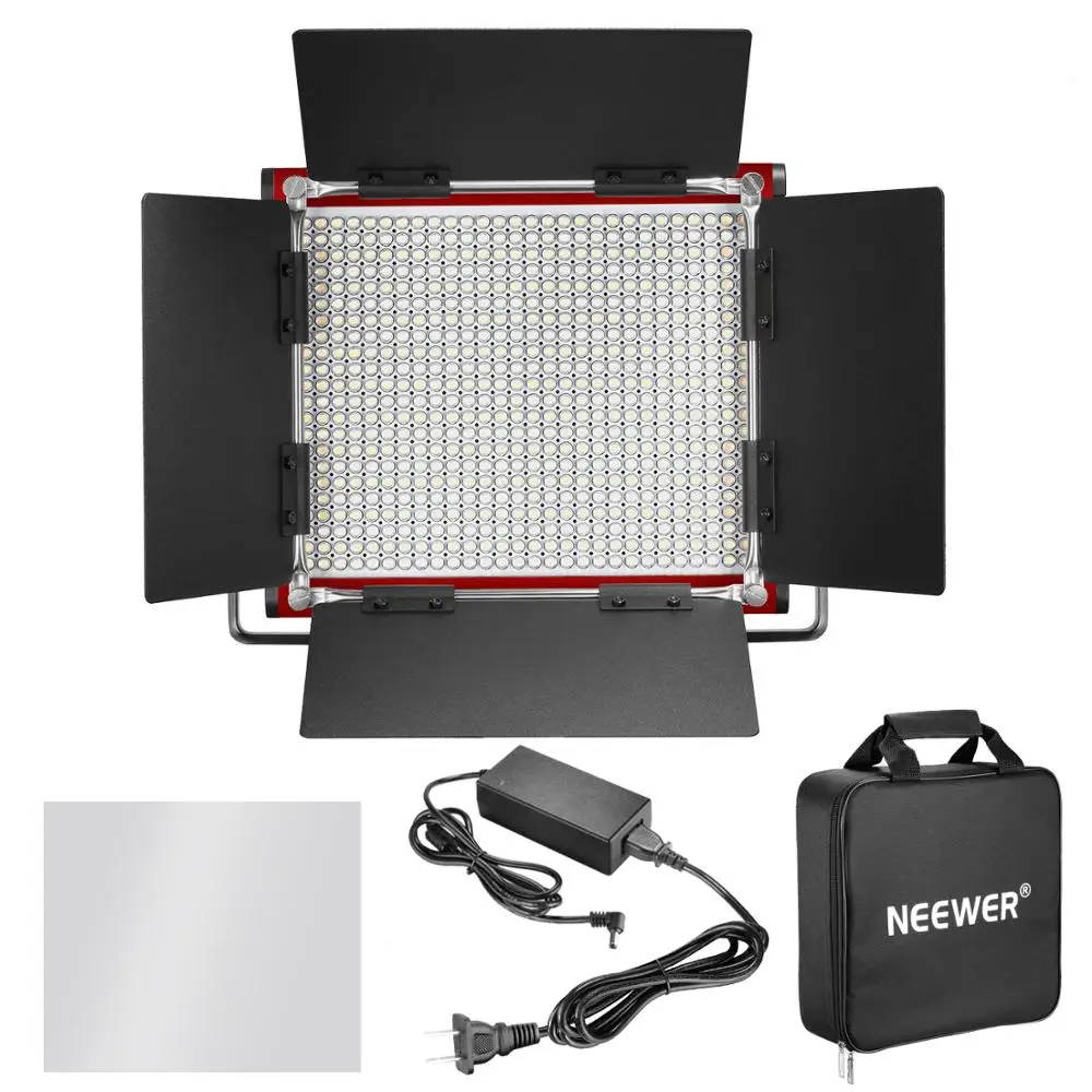 Neewer 2 Paketi Dvo-Barvni Zatemniti 660 LED Video Luč/Stojalo, Kit,3200-5600K,CRI 96+ LED Panel Osvetlitev z U Nosilec in Barndoor