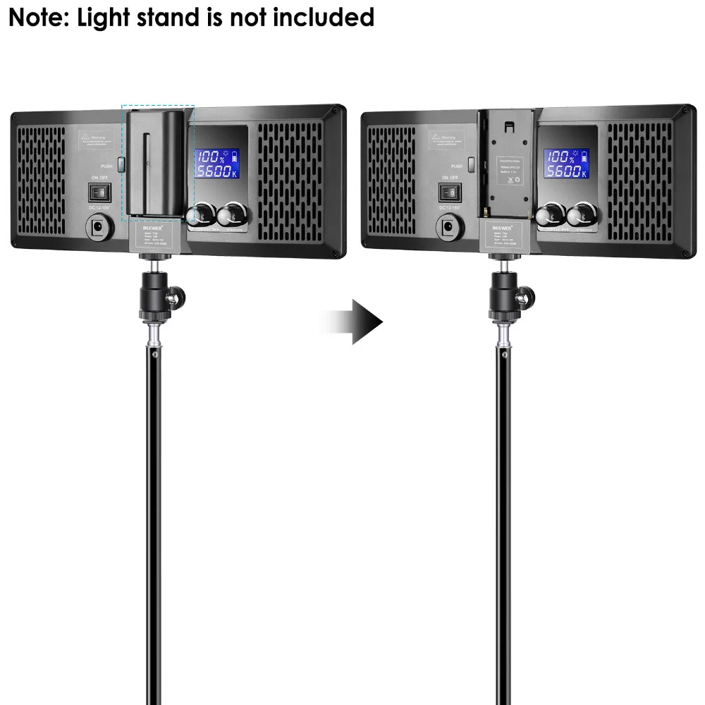 Neewer 2 Paketi Super Slim LED Video Luč z Lahka Stojalo Fotografija Razsvetljave, Komplet, 3200K-5600K Bi-Color Zatemniti LED Plošča