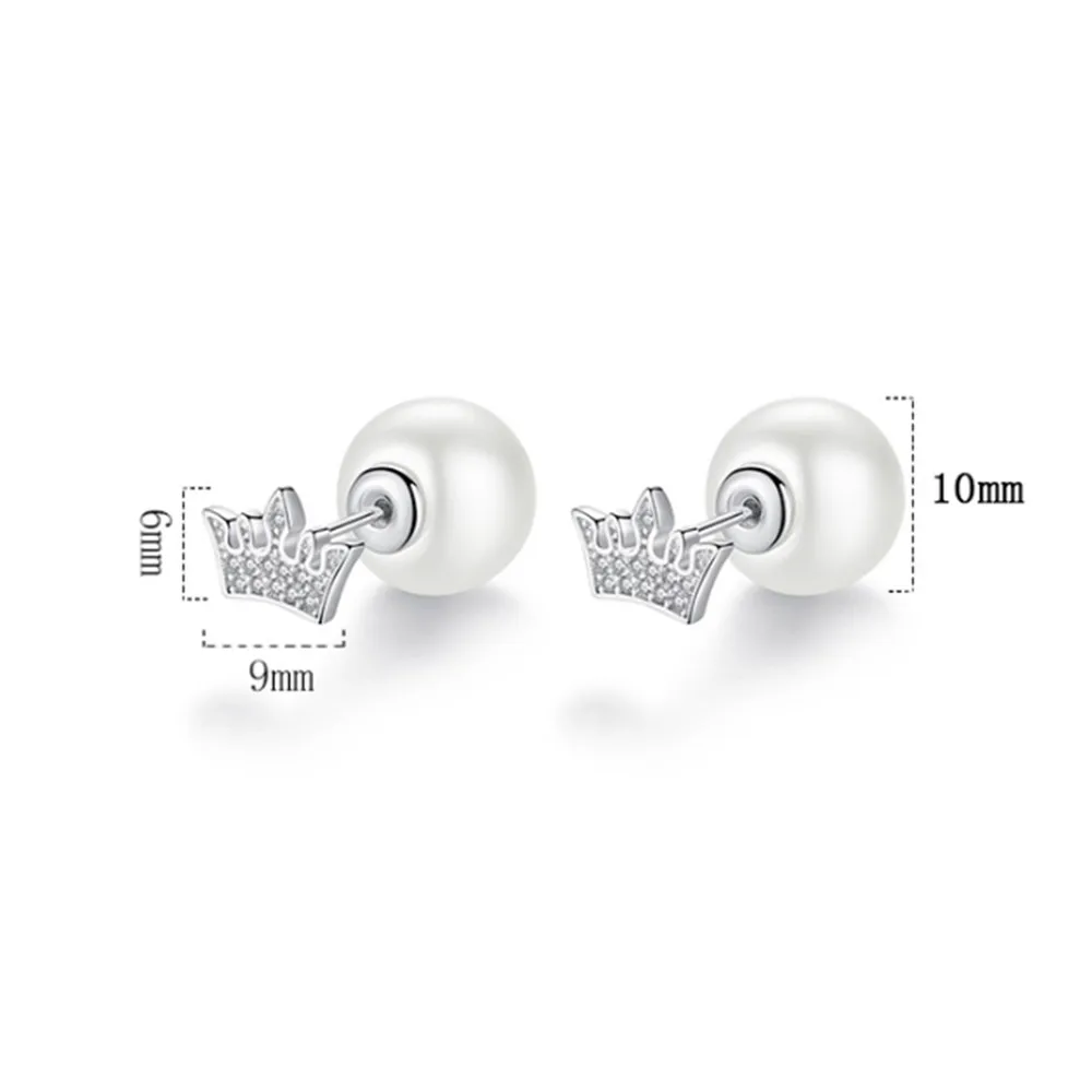 NEHZY Nove dame moda srebrni uhani visoke kakovosti krono kristalno sladkovodnih biserov retro dveh obrabe uho nakit