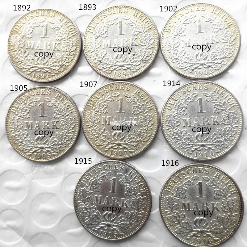 Nemčija (1892-1916)ADEFGJ 48PCS 1 Označite Tujih Kovanec Silver Plated Kopijo Kovancev